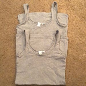 2 heather gray Abound tank tops